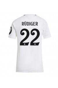 Real Madrid Antonio Rudiger #22 Fotballdrakt Hjemme Klær Dame 2024-25 Korte ermer